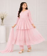 Ladies 3 Piece Net Fabric Lehenga Suit - Image 3