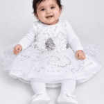 Baby Girls White Sequin Frock Party Dress