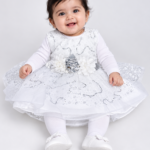 Baby Girls White Sequin Frock Party Dress