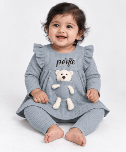 Baby Waffle Teddy Tunic & Leggings Set 6 to 12 Months