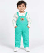 Boys Dungaree Set with Printed Shirt 1 to 3 Years (2)