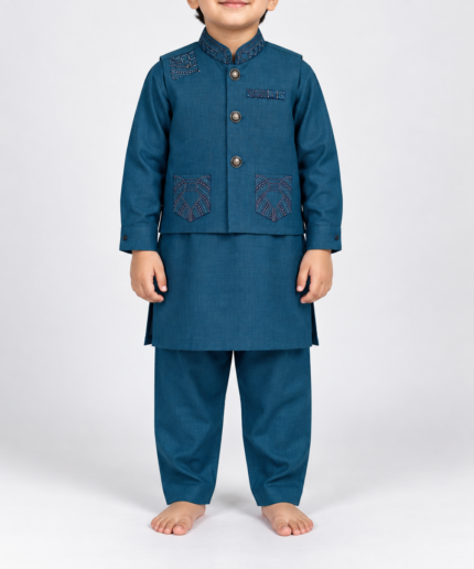Boys Waistcoat Kameez & Shalwar 1 To 14 Years