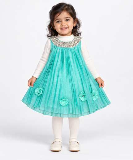 Baby Girls White Sequin Party Dress