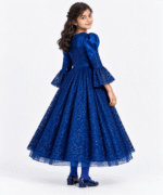 Girls Royal Blue Sequin Lace Party Gown with Matching Tights – 7 to 12 Years - Image 6