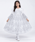 Girls Royal Blue Sequin Lace Party Gown with Matching Tights – 7 to 12 Years - Image 7