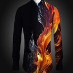 Men Premium Baroque Print Dress Shirt Luxury Formal & Party Wear