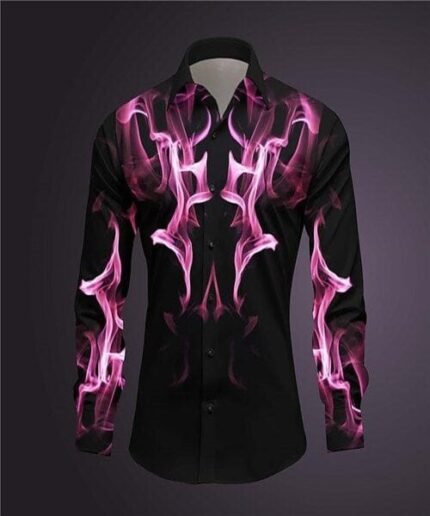Men Premium Baroque Print Dress Shirt – Luxury Formal & Party Wear
