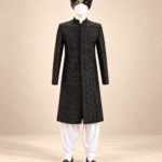 Men’s Black Embroidered Sherwani (2)