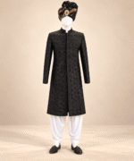 Men’s Black Embroidered Sherwani (2)