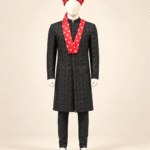Men’s Black Embroidered Sherwani (5)
