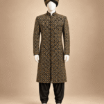 Men’s Black & Gold Embroidered Sherwani