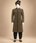 Men’s Black & Gold Embroidered Sherwani (2)