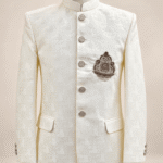 Men’s Premium Ivory Prince Coat with Embroidered Crest – Luxury Wedding & Formal Wear